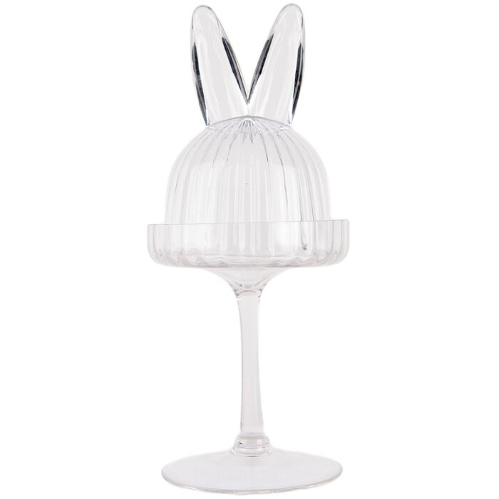 Clayre & Eef 6GL4929 Tarro de cristal con forma de conejito Ø 12x29 cm Decoración transparente