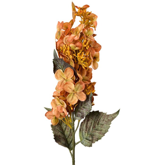 Clayre & Eef rama decorativa con flores naranja verde 71cm