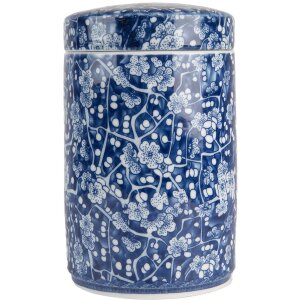 Clayre & Eef 6CE2139 Maceta Decorativa con Tapa Azul...
