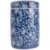 Clayre & Eef 6CE2139 Maceta Decorativa con Tapa Azul y Blanco Ø 9x14 cm