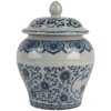 Clayre & Eef 6CE2143 Maceta Decorativa con Tapa Cerámica Gris Azul Ø 9x13 cm
