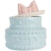 Clayre & Eef 6CE2146 Maceta Decorativa con Tapa Cerámica Azul Rosa Ø 13x15 cm
