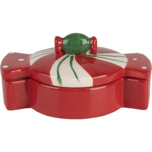 Clayre & Eef 6CE2148 Maceta con Tapa Cerámica Roja 14x10x8 cm Estilo Campestre