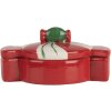 Clayre & Eef 6CE2148 Maceta con Tapa Cerámica Roja 14x10x8 cm Estilo Campestre
