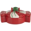 Clayre & Eef 6CE2148 Maceta con Tapa Cerámica Roja 14x10x8 cm Estilo Campestre