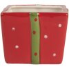 Clayre & Eef 6CE2149 Olla con Tapa Rojo Verde 9x9x11 cm Estilo Campestre