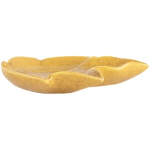 Clayre & Eef 6CE2151 Cuenco Hoja Diseño Botánico Amarillo 14x13x2 cm Cerámica