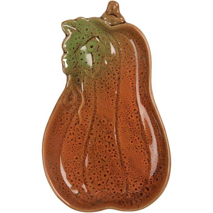 Clayre & Eef 6CE2155 Cuenco Calabaza Cerámica Naranja Verde 17x10x2 cm