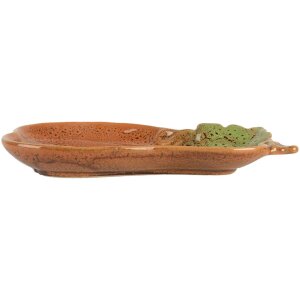 Clayre & Eef 6CE2155 Cuenco Calabaza Cerámica Naranja Verde 17x10x2 cm