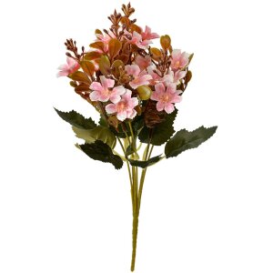 Clayre & Eef 6PL0380P Flor Artificial Rosa 10x10x33 cm Decoración Plástica