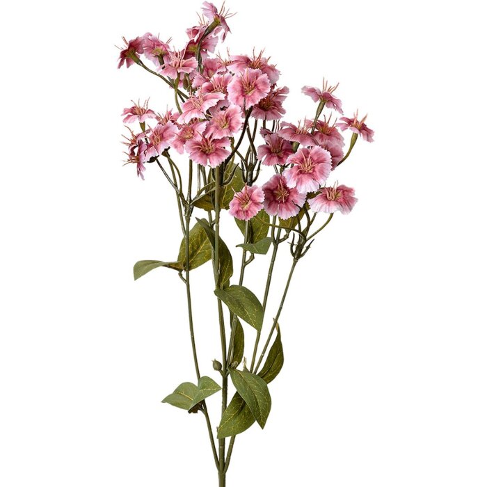 Clayre & Eef rama decorativa flores rosas 8x8x63 cm plástico realista