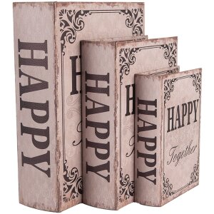 Clayre & Eef 66255 Juego de 3 cajas de madera estilo...