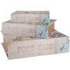 Clayre & Eef 66257 Caja de Almacenaje Set de 3 Diseño Antiguo Beige Vintage