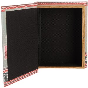 Clayre & Eef 66260 Juego de 3 cajas de madera azul rojo diseño retro vintage