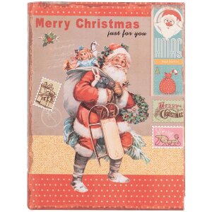 Clayre & Eef cajas de almacenamiento conjunto de diseño de libros de Navidad de madera de 3 piezas