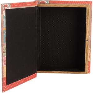 Clayre & Eef cajas de almacenamiento conjunto de diseño de libros de Navidad de madera de 3 piezas