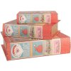 Clayre & Eef cajas de almacenamiento conjunto de diseño de libros de Navidad de madera de 3 piezas
