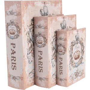 Clayre & Eef Cajas de Almacenaje Paris Set de 3 Beige...