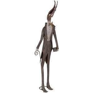 Clayre & Eef Figura Decorativa Ciervo Estilo Rústico Marrón Gris 84 cm