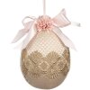 Clayre & Eef 65918 Huevo Colgante Decoración Beige Ø 11x14 cm Plástico Textil