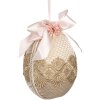 Clayre & Eef 65918 Huevo Colgante Decoración Beige Ø 11x14 cm Plástico Textil