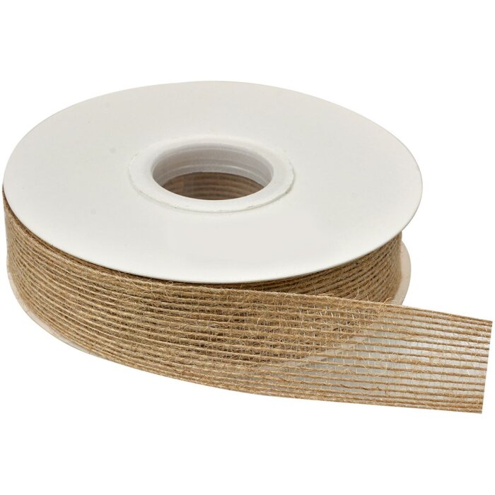 Clayre & Eef Cinta de yute marrón 12x3cm rollo 15m