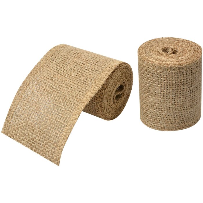 Clayre & Eef Cinta de yute marrón 5x600 cm para manualidades
