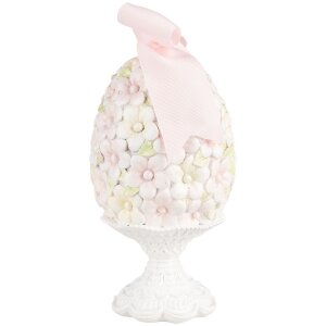 Clayre & Eef 6PR5145 Decoración Huevo Ø 10x20 cm Rosa Blanco Verde Romántico
