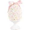 Clayre & Eef 6PR5145 Decoración Huevo Ø 10x20 cm Rosa Blanco Verde Romántico