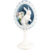 Clayre & Eef 6PR5146 Decoración Huevo Azul Blanco 11x9x21 cm Estilo Retro Vintage
