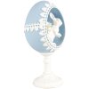 Clayre & Eef 6PR5146 Decoración Huevo Azul Blanco 11x9x21 cm Estilo Retro Vintage