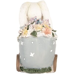 Clayre & Eef 6PR5148 Decoración Conejo Blanco Rosa 11x6x10 cm Estilo country