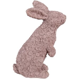 Clayre & Eef 6PR5149 Decoración Conejo Rosa 19x11x26 cm Poliresina