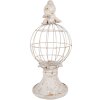 Clayre & Eef 6PR5151 Decoración Pájaro Ø 20x44 cm Gris Estilo Antiguo Poliresina