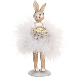 Clayre & Eef 6PR5250 Decoración Conejo Beige Gris 6x6x17 cm Estilo campestre