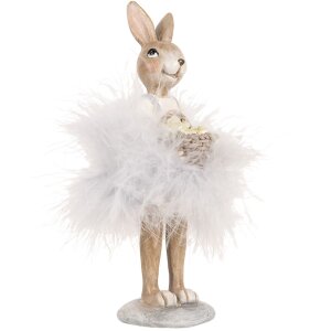 Clayre & Eef 6PR5250 Decoración Conejo Beige Gris 6x6x17 cm Estilo campestre