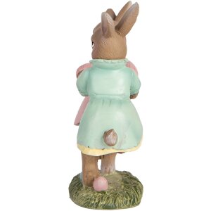Clayre & Eef 6PR5437 Decoración Conejo 8x3x8 cm Beige Rosa Menta Verde