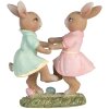Clayre & Eef 6PR5437 Decoración Conejo 8x3x8 cm Beige Rosa Menta Verde