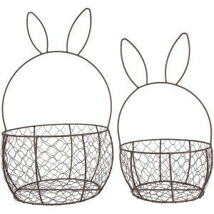 Clayre & Eef 6Y5794 Set de 2 cestas de metal marrón Ø 33x55 cm Ø 27x45 cm