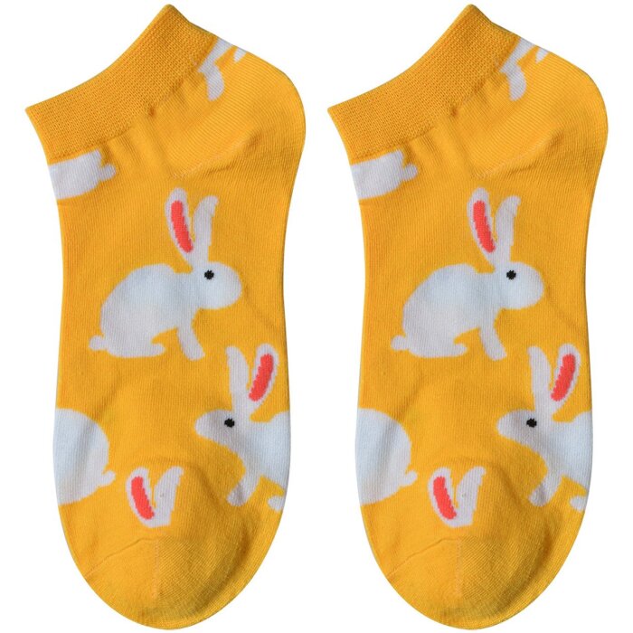 Juleeze JZSSK0006 calcetines blanco conejo amarillo tamaño 36-41
