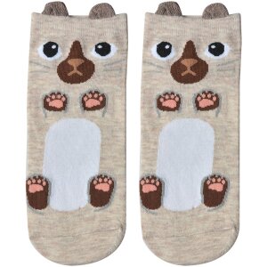 Juleeze JZSSK0009 Calcetines de mujer motivo gato beige...