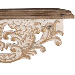 Clayre & Eef 5H0713 Estante de Pared Juego de 2 Blanco Estilo Antiguo 70x18x22cm 60x14x19cm