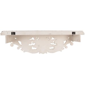 Clayre & Eef 5H0713 Estante de Pared Juego de 2 Blanco Estilo Antiguo 70x18x22cm 60x14x19cm