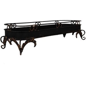 Clayre & Eef 5Y1284 Bandeja Hierro Negro 55x20x14 cm Decoración Estilo Antiguo