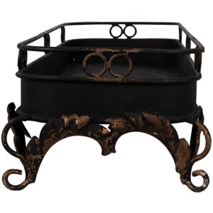Clayre & Eef 5Y1284 Bandeja Hierro Negro 55x20x14 cm Decoración Estilo Antiguo