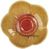 Clayre & Eef Bol Flor Amarillo-Rojo Ø14x3cm Cerámica Deco Snacks
