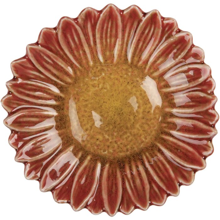 Clayre & Eef 6CE2158 Cuenco Flor Rojo Amarillo Ø14x3cm