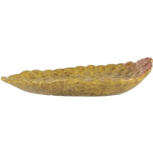 Clayre & Eef Tazón de Cerámica Uvas Amarillo 15x10x2 cm brillante Tazón Decorativo para Servir