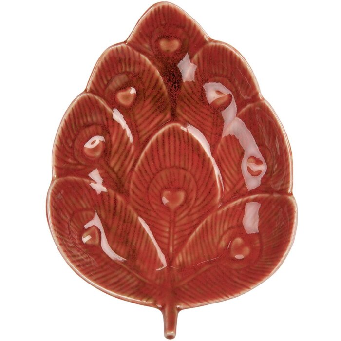 Clayre & Eef 6CE2160 Bol Alcachofa Cerámica Rojo 16x12x3 cm