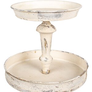 Clayre & Eef Estante de Hierro Beige Vintage 42×75 cm Estilo Antic Triple Estante